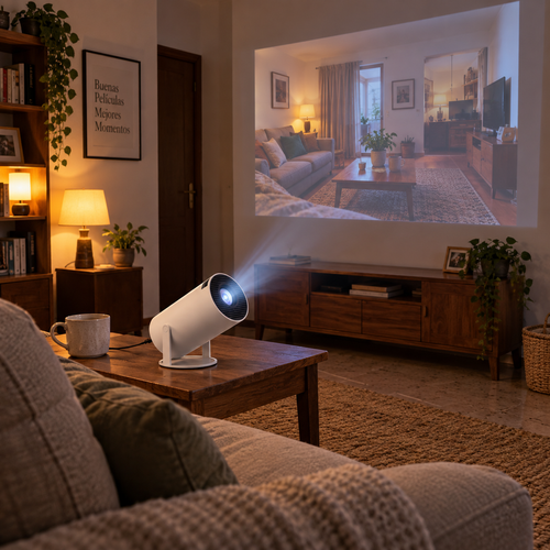 PROYECTOR MINI SMART TV HY300, PORTÁTIL, CON WI-FI, PARA VIDEOJUEGOS Y CINE EN CASA, ANDROID.