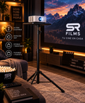 Soporte telescópico para proyector SR Films en cine en casa